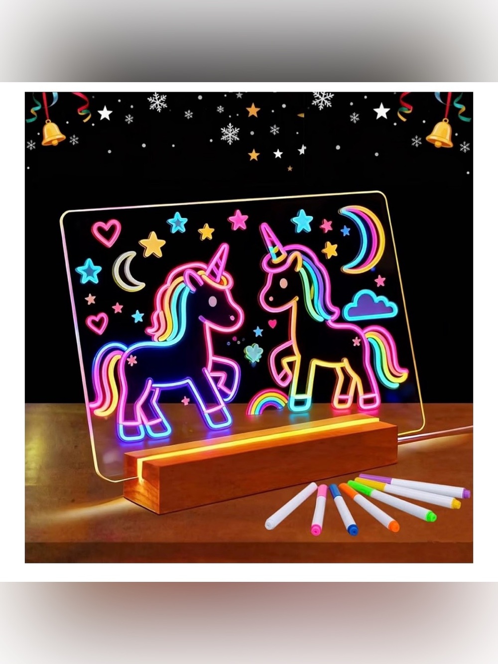 SetGame LED Light Board with 7 Colors Pen, Light Up Dry Erase Board